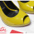 Christian Louboutin Lady Z 120 Yellow Patent Peep‑Toe Platform Stiletto Heel Pumps