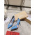 Christian Louboutin Blue Cartoon Print Scalloped 100mm heel Pump