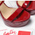 Christian Louboutin Red Patent Ankle‑Strap Platform Stiletto Heel Sandals