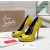 Christian Louboutin Lady Z 120 Yellow Patent Peep‑Toe Platform Stiletto Heel Pumps
