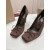 Christian Louboutin Brown Satin Bow 100mm Square Toe Stiletto Pumps