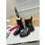 Christian Louboutin Black Croc‑Embossed CL‑Buckle Chelsea Lug‑Sole Ankle Boots
