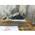 Christian Louboutin Navy Rope‑Print Gold‑Spiked Low‑Top Sneakers
