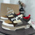 Christian Louboutin Brown‑White Suede‑Mesh Spiked Platform Lace‑Up Sneakers