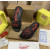 Christian Louboutin Black Rubber Slide Sandals Red Circular Logo Print