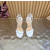 Christian Louboutin White Patent 150mm Platform Ankle‑Strap High‑Heel Sandals