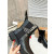 Christian Louboutin Black Croc‑Embossed CL‑Buckle Chelsea Lug‑Sole Ankle Boots