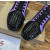 Christian Louboutin Black Glitter Holographic Purple‑Accent Black‑Spiked Low‑Top Sneakers