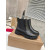Christian Louboutin Black Smooth Leather Lug‑Sole Chelsea Ankle Boots
