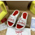 Christian Louboutin White Rubber Slide Sandals Red Signature Script Logo