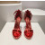 Christian Louboutin Red Metallic Patent Crystal 120mm Platform Heel Sandals