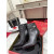 Christian Louboutin Black Leather Metal‑Buckle 100mm Pointed Toe Ankle Boots
