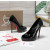 Christian Louboutin Lady Z 120 Black Patent Peep‑Toe Platform Stiletto Heel Sandals