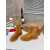 Christian Louboutin Tan Suede Lug‑Sole Chelsea Ankle Boots