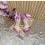 Christian Louboutin Dusty Rose Satin 100mm Ankle‑Wrap Tie Stiletto Sandals