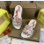 Christian Louboutin White Graffiti‑Print Slides Rainbow Crystal‑Trimmed Sole