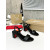 Christian Louboutin Black Leather Block heel Ankle Strap Sandal