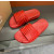 Christian Louboutin Red Rubber Spiked Flat Slide Sandals