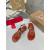 Christian Louboutin Rust Croc‑Embossed 45mm Block Heel Thong Sandals