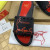 Christian Louboutin Black Red Logo‑Print Spiked Slide Sandals Red Footbed