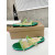 Christian Louboutin Green Metallic Crystal Embellished Flat Slide Sandal