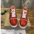 Christian Louboutin Red Metallic Patent Spike‑Toe Low‑Top Sneakers