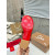 Christian Louboutin Terracotta Croc‑effect Leather Block Heel Thong Sandal