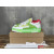 Christian Louboutin White‑Green Leather Spiked Platform Low‑Top Sneakers