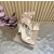 Christian Louboutin Champagne Satin 100mm Ankle‑Wrap Tie Stiletto Sandals