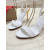Christian Louboutin White Patent 100mm Gold‑Sculpted Heel Ankle‑Strap Sandals