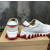 Christian Louboutin White Leather Gold‑Logo Lace‑Up Sneakers Red Shark‑Tooth Sole