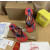 Christian Louboutin Red Graphic‑Print Studded Flip‑Flop Sandals