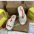 Christian Louboutin White Heart‑Graffiti Print Slides Rainbow Crystal‑Trimmed Sole