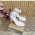 Christian Louboutin White Satin 100mm Ankle‑Wrap Tie Stiletto Sandals