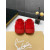 Christian Louboutin Red Suede Red Crystal‑Encrusted Low‑Top Sneakers
