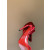 Christian Louboutin Red Satin 120mm Heel Tie‑Ankle Stiletto Sandals