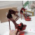 Christian Louboutin Metallic Burgundy Platform Ankle‑Strap Stiletto Heel Sandals