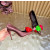 Christian Louboutin Burgundy Satin Multicolor Fabric Flower 100mm Stiletto Heel Pumps