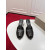 Christian Louboutin Black Leather 55mm Peep‑Toe Mule Heels