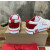 Christian Louboutin White‑Red Spiked Low‑Top Platform Sneakers