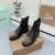 Christian Louboutin Black Leather Mixed‑Metal Studded Chelsea Ankle Boots Block Heel