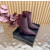 Christian Louboutin Burgundy Mesh Crystal‑Embellished 120mm Pointed‑Toe Stiletto Heel Ankle Boots