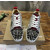 Christian Louboutin Graffiti Print Mixed‑Media Spike Low‑Top Sneakers