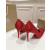 Christian Louboutin Red Satin Bow 100mm Square Toe Stiletto Pumps