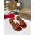 Christian Louboutin Cognac Brown Leather 55mm heel Block Heel Slide Sandal
