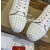 Christian Louboutin White Leather All‑Over Spike Low‑Top Sneakers