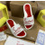 Christian Louboutin White Slide Sandals With Red Embossed Signature Logo