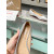 Christian Louboutin Silver Glitter Pointed‑Toe Low‑Wedge Heel Flats