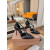 Christian Louboutin Black Leather Spiked Crisscross Strap Pointed‑Toe High‑Heel Pumps