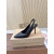 Christian Louboutin Black Leather 85mm Pointed Toe Slingback Pumps